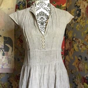 Linen Gauze Dress by Identify Tan in color size 4